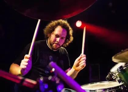 man playing drums